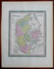 Kingdom of Denmark Jylland Sjaelland Copenhagen c 1850 Cowperthwait Mitchell map