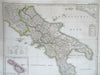 Kingdom Two Sicilies Papal States Malta Italy 1854 Alt & Stier detailed map