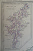 Scotland Edinburg Aberdeen Glasgow 1865 Johnston large folio 2 sheet map