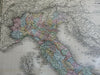 Italy Lombardy Tuscany Papal States c. 1830's Brue large detailed map hand color