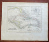 Caribbean Islands Cuba Bahamas Jamaica Puerto Rico Havana c 1850 Radefeld map