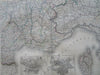 South of France Mediterranean Coast Lyon Marseilles Nice 1860's huge scarce map