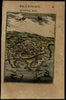 Alexandria Egypt city plan birds-eye view 1683 Mallet miniature map print