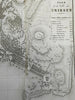 Trieste Italy Italia 1842 scarce detailed Italian city plan