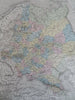 Russian Empire Finland Poland Ukraine Crimea 1861 Tardieu large hand color map