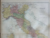 Italy Lombardy Tuscany Naples Rome Genoa Venice Florence 1876 A. & C. Black map