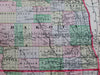 North South Dakota Manitoba buttes mountains railroads c.1890 old color map