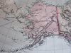 Indian Territory Alaska 1889 Bradley large oversized hand colored old map