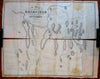 Brimfield Massachusetts 1850's rare J. Morse 2 sheet bond paper township map