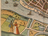 Sluis Netherlands City Plan 1582 Guicciardini antique map spectacular example