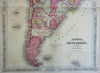 South America Venezuela Brazil Peru Chile 1864 Johnson & Ward civil war era map