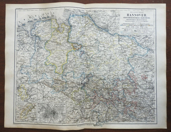 Hannover Brunswick Oldenburg Kingdom of Prussia Germany 1873 Ravenstein map