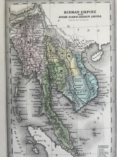 Southeast Asia Burmese Empire Thailand Vietnam 1832 Carey & Lea engraved print