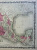 Mexico Central America Yucatan Mexico City 1864 Johnson & Ward civil war era map