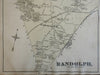 Randolph Township Tower Hill West Corners 1876 Norfolk Mass. detailed map