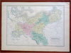 Kingdom of Prussia German Confederation Saxony Posen Silesia 1853 Hall map