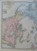 North Pole Greenland Russia Canada Alaska Svalbard 1879 Stieler detailed map