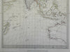 Southeast Asia British Raj India China Tibet Indian Ocean c.1840 SDUK Walker map