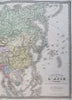 Asia Qing China Japan Korea India Iran 1875 Brue large detailed map hand color