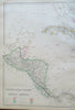 West Indies Caribbean Sea Cuba Jamaica Puerto Rico Bahamas 1860 Lowry large map