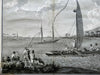 Tahiti Fishing Boats Native Peoples Raft Sails 1801 Captain Cook engraved print