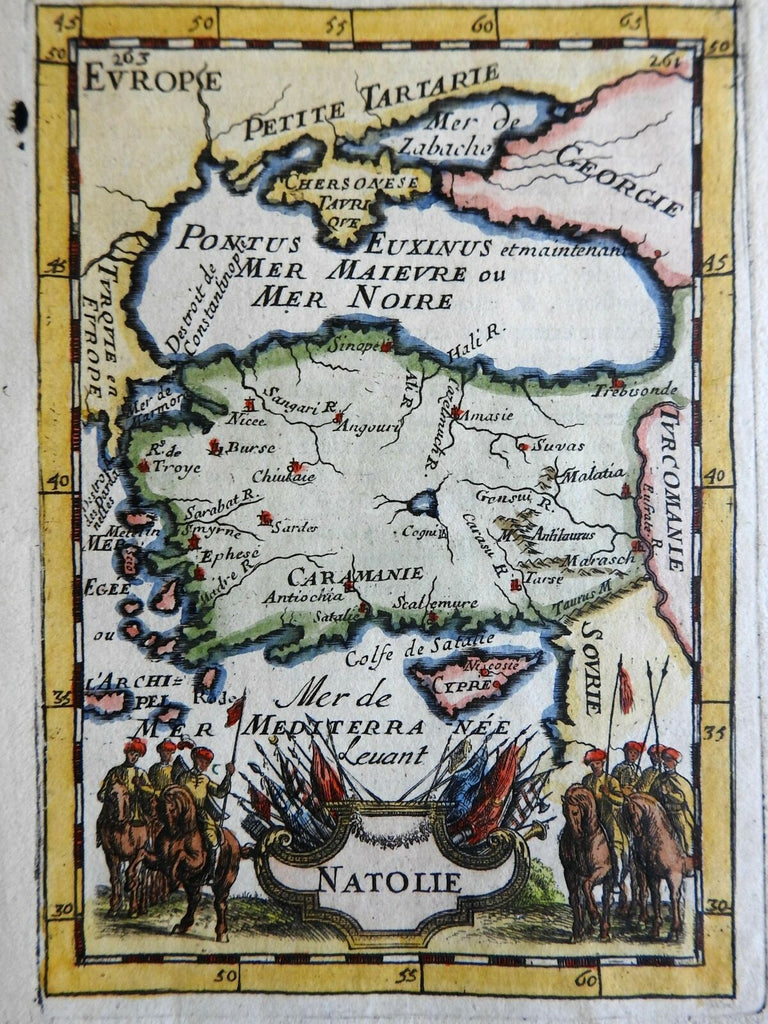 Ottoman Anatolia Turkey Asia Minor Cyprus Black Sea Crimea 1683 Mallet map