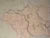 Parthian or Arsacid Empire Iran Media 1855 antique Philip large hand color map