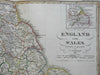 England & Wales United Kingdom London York Cardiff 1852 Stulpnagel detailed map