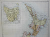 New Zealand North & South Island Tasmania Auckland Peninsula 1876 fine large map