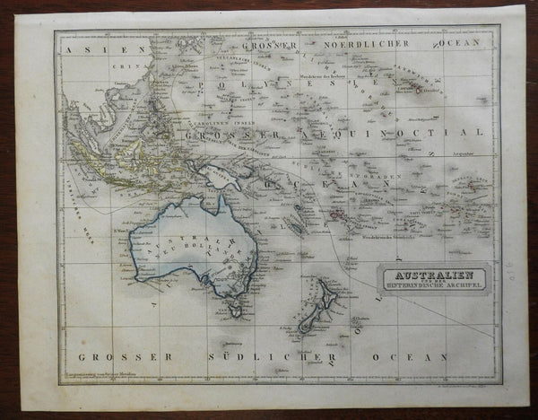 Australia New Zealand South Pacific Hawaii Polynesia Indonesia 1854 Biller map