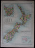 New Zealand islands by themselves Tasmania inset 1879 A & C Black map