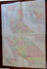 California Los Angeles San Francisco 1912 scarce huge Commercial Two Sheet Map