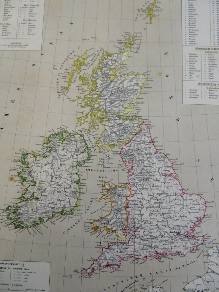 British Isles Ireland United Kingdom Scotland Wales England 1874 Flemming map