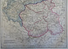 Poland & East Prussia Polen Warsaw 1860's Biller engraved hand colored map