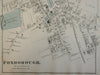 Foxborough Massachusetts 1876 Norfolk Mass. detailed city plan