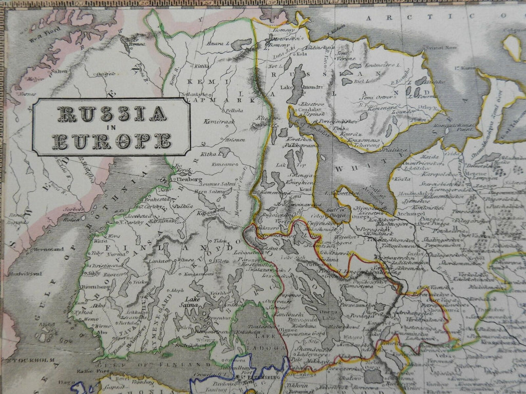 Russian Empire in Europe Finland Ukraine Poland Crimea c. 1841 engraved map