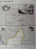 French Overseas Colonies Guyana Madagascar Marquis Islands 1850 Villerey map
