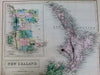 New Zealand Western Australia Tasmania Van Diemen's Land 1853 Hughes Black map