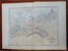 northern German Empire Prussia Saxony 1889-93 Bradley hand color detail map