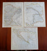 Austrian Empire Hapsburg Lands Austro-Hungarian 1883 Letts detailed 3 sheet map