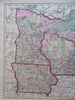 Minnesota Iowa Michigan Wisconsin Midwest U.S. Great Lakes 1873 William map