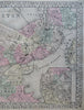 Boston Massachusetts City Plan Brookline Charlestown 1882 Mitchell map