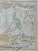 Southeast Asia Philippines Indonesia Malaysia Java 1890 Berghaus detailed map