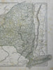 New York State Hudson Valley Finger Lakes Manhattan Niagara Falls 1842 Morse map