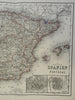 Kingdoms Spain Portugal Madrid Lisbon city plans 1873 Ravenstein detailed map