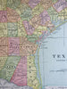 Texas oversized map w/ Eastern & Western Parts 1901 huge Cram Two Sheet Map