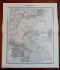 Caspian Sea Caucasus Georgia Azerbaijan Armenia Baku 1885 Flemming detailed map