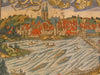 Frankfurt Germany antique panoramic City View 1598 by Mnster lovely hand color