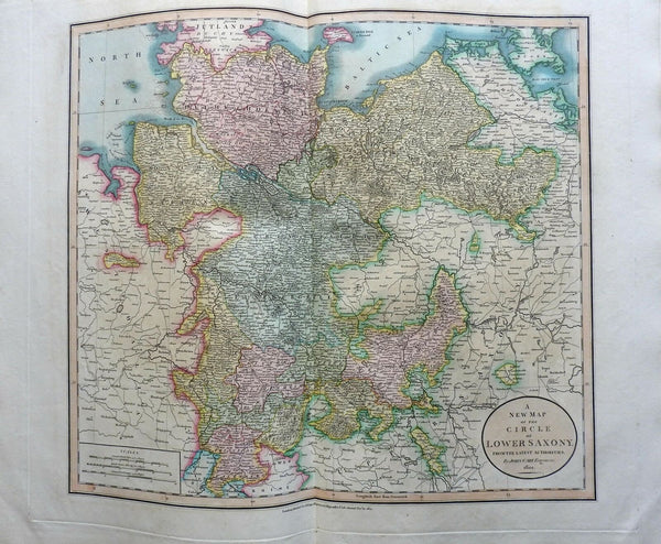Holy Roman Empire Circle of Lower Saxony Bremen Hamburg 1801 Cary folio map