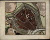 Gouda Netherlands Holland coat of arms detailed c.1740 de Leth old map city plan